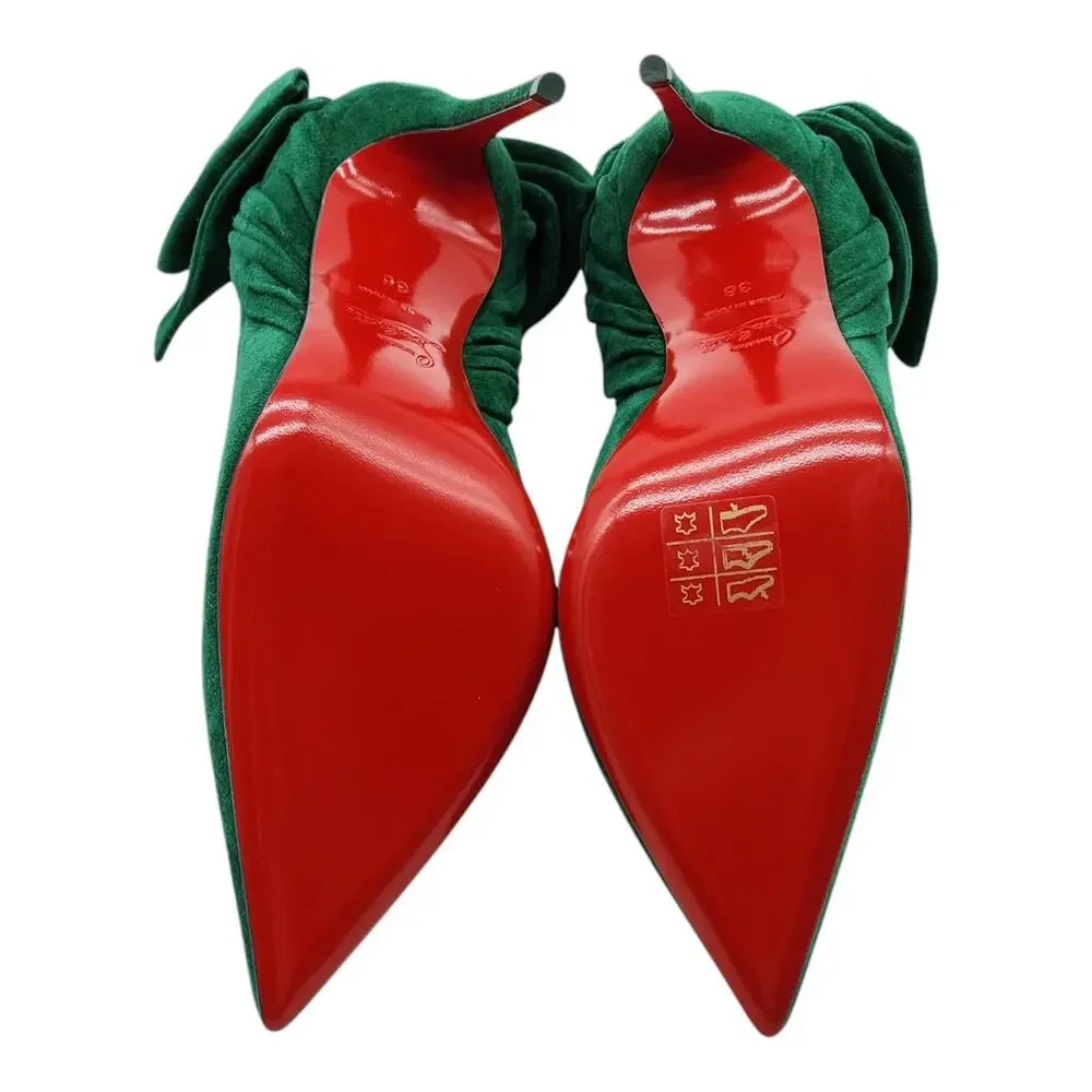 Christian Louboutin Rabakate Pumps 100mm - Suede - Green - 36 5.5US $995 - Picture 7 of 8